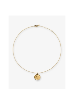 Womens Monica Vinader Initial E Stamp 18ct Yellow Gold Vermeil Necklace