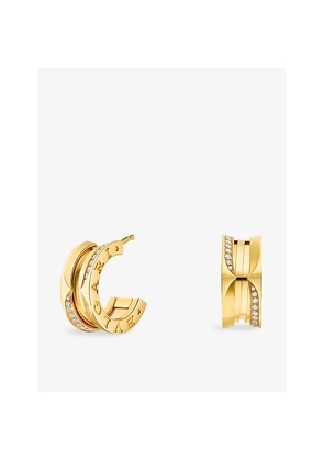 Womens Bvlgari B.Zero1 18ct Yellow-Gold and Brilliant-Cut 0.22ct Diamond Hoop Earrings