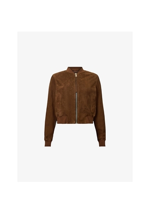 Womens Allsaints Orten Suede Bomber Jacket