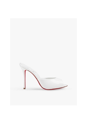 Womens Christian Louboutin Me Dolly 100 Patent Leather Heeled Mules
