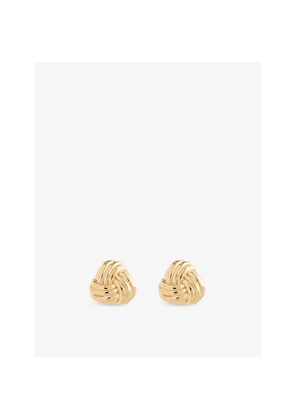 Womens Bottega Veneta Knot 18ct Yellow Gold-Plated Sterling-Silver Stud Earrings