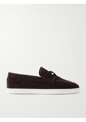 Christian Louboutin - Chambeliboat Embellished Suede Loafers - Men - Brown - EU 40