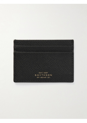 Smythson - Panama Cross-Grain Leather Cardholder - Men - Black