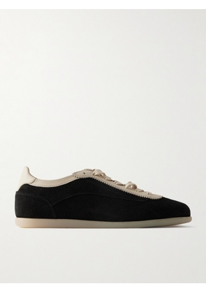 Brunello Cucinelli - Leather-Trimmed Suede Sneakers - Men - Black - EU 40