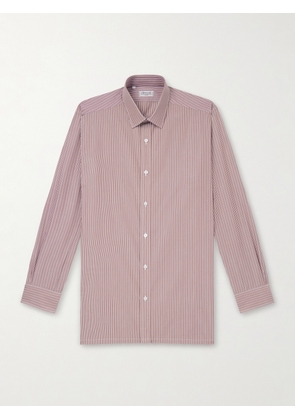 Charvet - Striped Cotton-Poplin Shirt - Men - Brown - EU 38