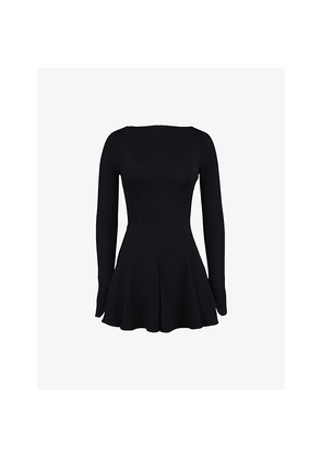 Womens House of CB Francesca Long-Sleeve Stretch-Woven Mini Dress