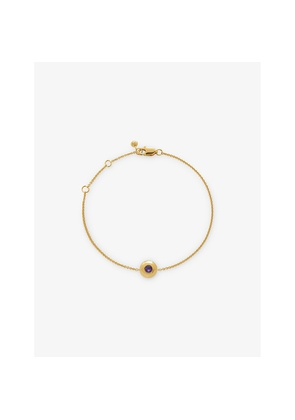 Womens Monica Vinader February Birthstone 18ct Yellow Gold-Plated Vermeil Sterling-Silver and Amethyst Bracelet