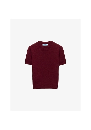 Womens Prada Short-Sleeve Knitted Cashmere Jumper
