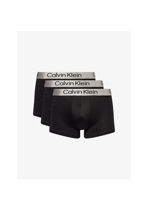 Mens Calvin Klein Brushed Pack-Of-Three Stretch-Woven Trunks
