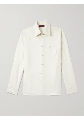Gucci - Horsebit-Embellished Twill Shirt - Men - Neutrals - IT 48
