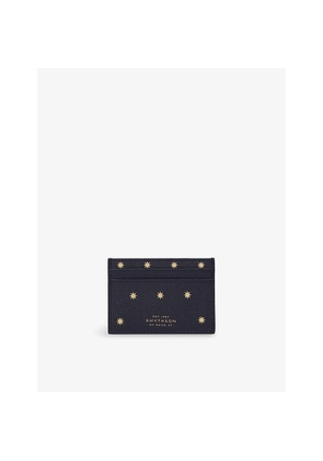 Womens Smythson Stars Panama Flat Leather Card Holder