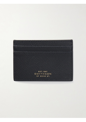 Smythson - Panama Cross-Grain Leather Cardholder - Men - Blue