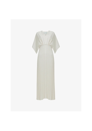 Womens Leem Pleated Short-Sleeve Woven Maxi Dress