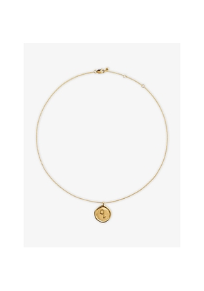 Womens Monica Vinader Initial Q Stamp 18ct Yellow Gold Vermeil Chain Necklace