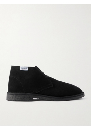 Ghiaia Cashmere - Logo-Appliquéd Suede Desert Boots - Men - Black - US 8