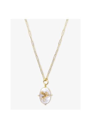 Womens La Maison Couture Ece London The Pegasus II 22ct Yellow Gold Vermeil Mother Of Pearl and Zircon Necklace