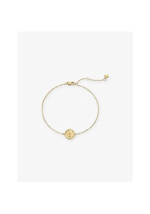 Womens Monica Vinader Mini Initial T Stamp 14ct Yellow-Gold Bracelet