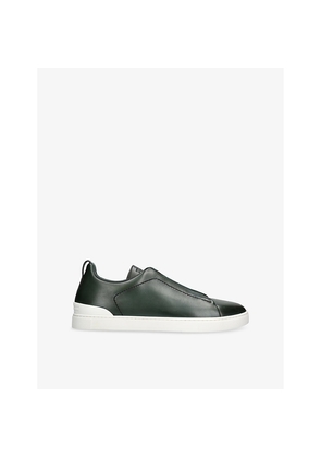 Mens Zegna Triple Stitch Leather Low-Top Trainers