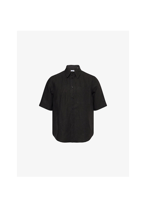 Mens Burberry Regular-Fit Short-Sleeve Linen Shirt