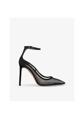 Womens Aquazzura Love Affair 105 Mesh and Suede Courts