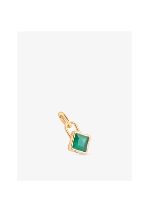 Womens Astrid & Miyu May Birthstone 18ct Yellow Gold-Plated Sterling-Silver and Agate Charm