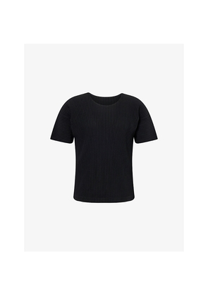 Mens Homme Plisse Issey Miyake Basics Pleated Knitted T-Shirt