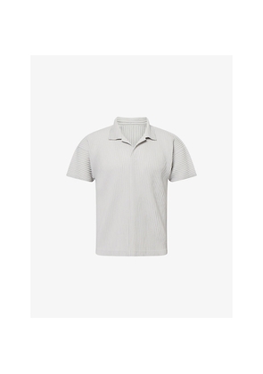 Mens Homme Plisse Issey Miyake Basics Pleated Knitted Polo Top