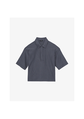 Mens Reiss Tobi Short-Sleeved Stretch-Woven Polo Shirt