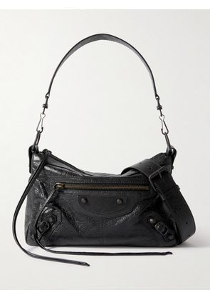 Balenciaga - Le City Moto Small Arena Textured-Leather Messenger Bag - Men - Black