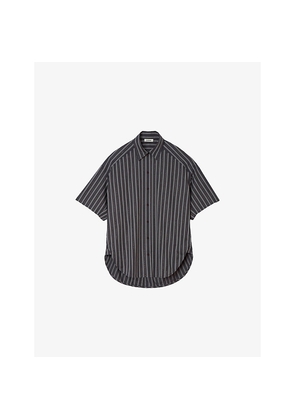 Womens Sandro Striped Rhinestone-Embellished Cotton Shirt