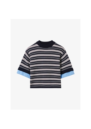 Womens Claudie Pierlot Striped Relaxed-Fit Knitted Top