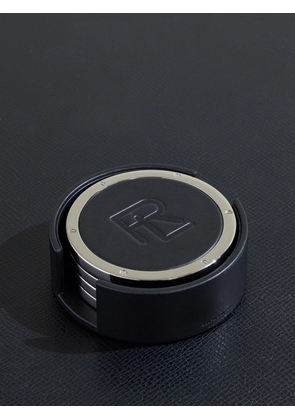 Ralph Lauren Home - Stacked Silver-Tone Leather Coaster Set - Men - Black