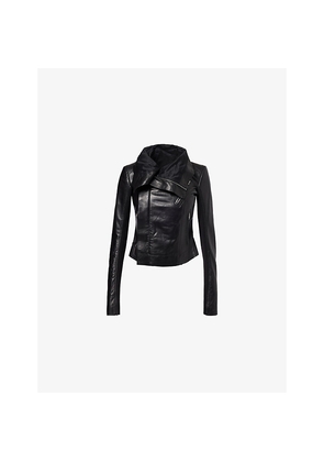 Womens Rick Owens Classic Biker Slim-Fit Leather Jacket