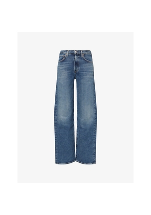 Womens Agolde Harper Straight-Leg Stretch-Denim Jeans