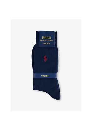 Mens Polo Ralph Lauren Logo-Embroidered Stretch-Cotton Ankle Socks