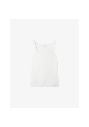 Womens The White Company Square-Neck Ribbed Stretch Cotton and Modal-Blend Vest