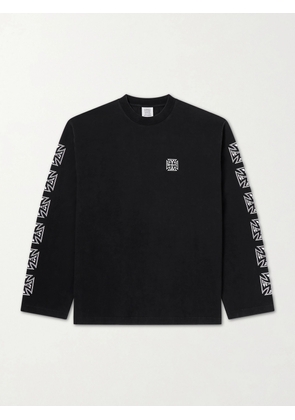 VETEMENTS - Logo-Print Cotton-Jersey T-Shirt - Men - Black - XS