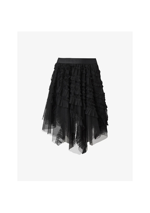 Womens Allsaints Jayde Branded-Waist Tulle Woven Mini Skirt
