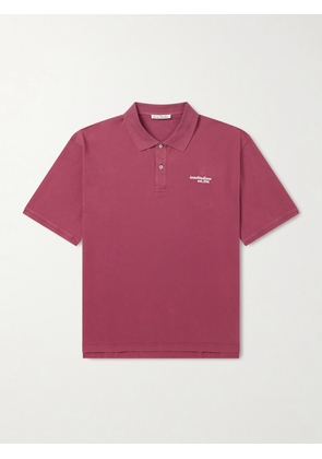 Acne Studios - Egnes Logo-Embroidered Cotton Piqué Polo Shirt - Men - Burgundy - XS