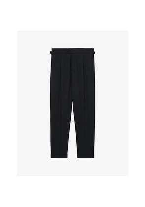 Mens Reiss Complex Side-Adjuster Tapered-Leg Woven Trousers