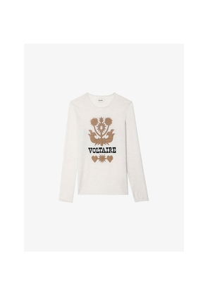 Womens Zadig&Voltaire Teissa Brand-Intarsia Merino-Wool Jumper