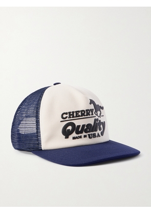 Cherry Los Angeles - Printed Canvas and Mesh Baseball Cap - Men - Blue