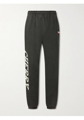 Cherry Los Angeles - Hollywood Logo-Print Appliquéd Cotton-Jersey Sweatpants - Men - Black - XS