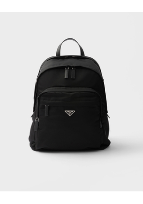 Re-Nylon and Saffiano leather backpack