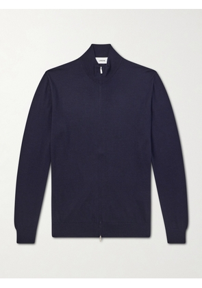 Lardini - Virgin Wool Zip-Up Sweater - Men - Blue - S
