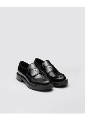 Chocolate brushed leather loafers