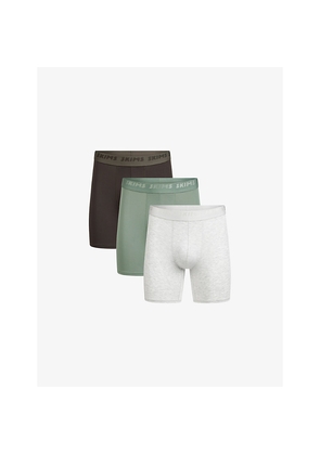 Mens Skims Branded-Waistband Pack-Of-Three Stretch-Jersey Boxer Briefs