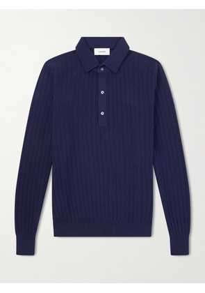 Lardini - Ribbed Cotton Polo Shirt - Men - Blue - S