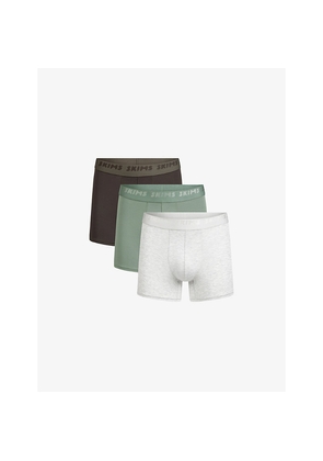 Mens Skims Branded-Waistband Pack Of Three Stretch-Jersey Boxer Briefs