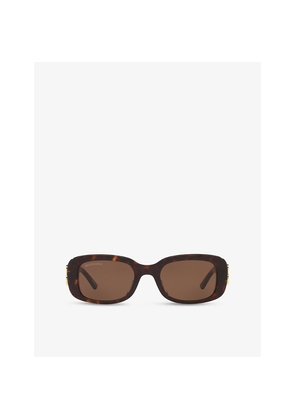 Balenciaga Bb0310Sk Square-Frame Tortoiseshell Acetate Sunglasses
